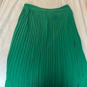 Green long pleated J.Crew skirt women’s size 12